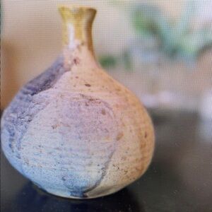 Artisan Ceramic Vase - Yellow and Gray
